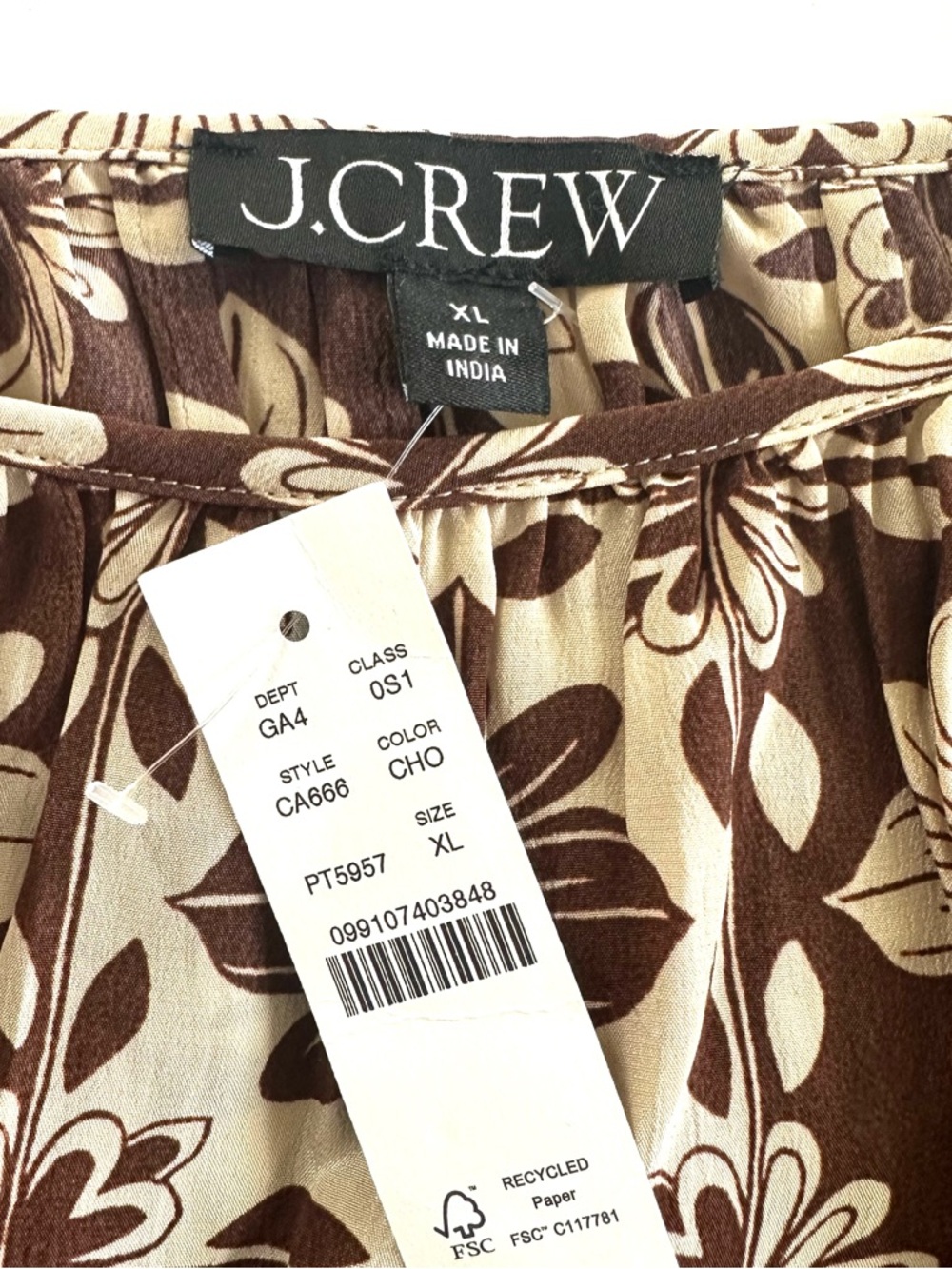 J.Crew Caspia Dress in Chocolate Floral Crepe de Chine | XL | NWT - Picture 6 of 15
